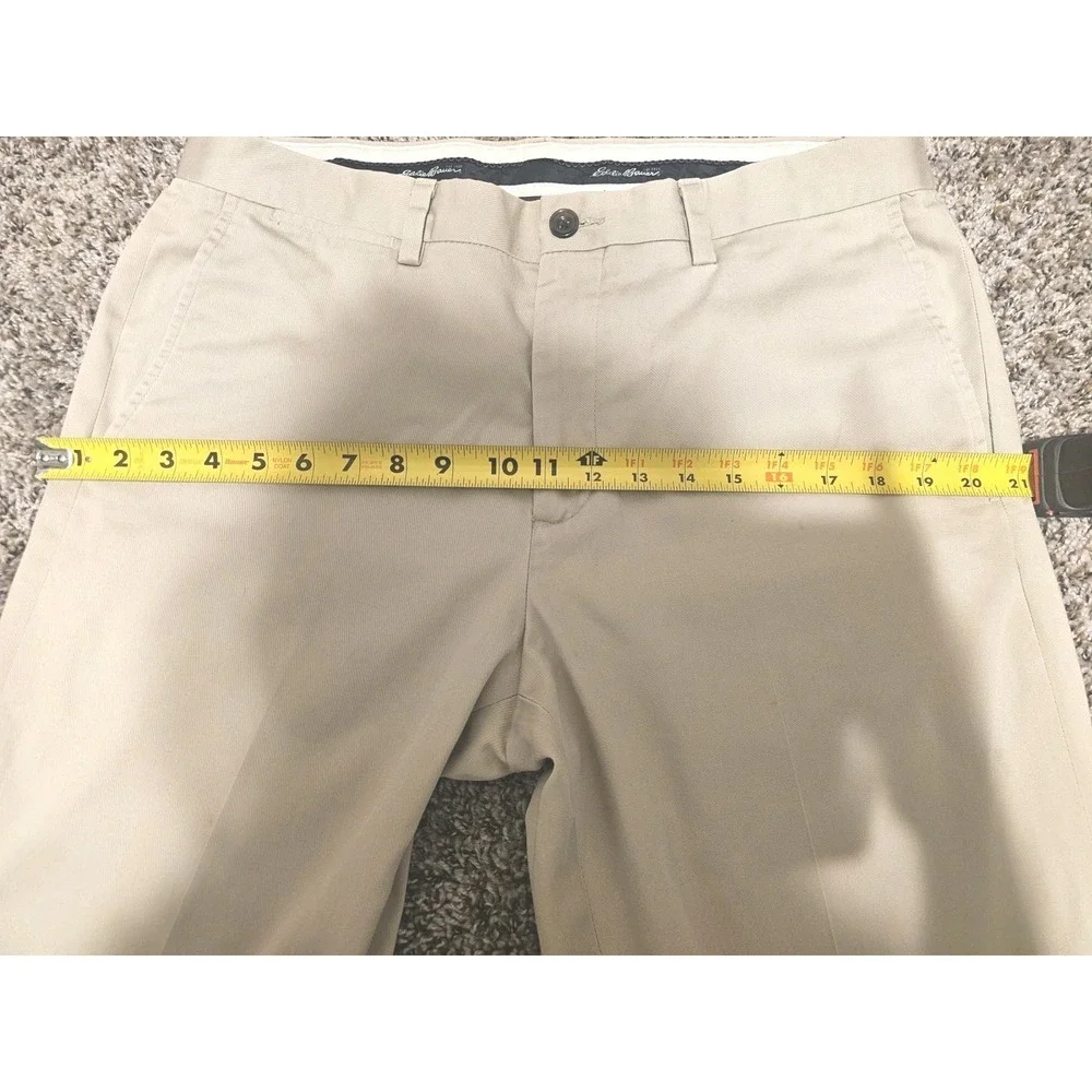 Mens Eddie Bauer Wrinkle Free Classic‎ Fit Khaki Pants Tan 34X30 Chino Trouser
